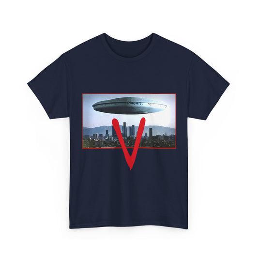V T-Shirt - The Visitors Mothership - Popular NBC Sci-Fi TV Series from the 1980s