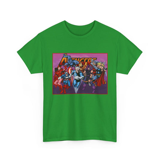 Avengers T-Shirt - John Byrne Art - Captain America, Quicksilver, Scarlet Witch, Beast, Iron Man, Thor, Hawkeye - Marvel Comics