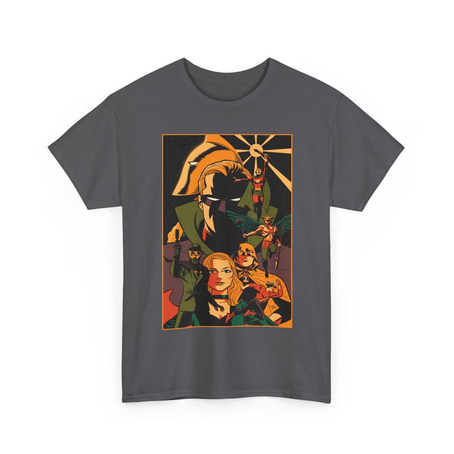 Justice Society T-Shirt - Michael Cho Art - New History of the DC Universe Cover - Black Canary, Starman, Hourman, Sandman - DC Comics