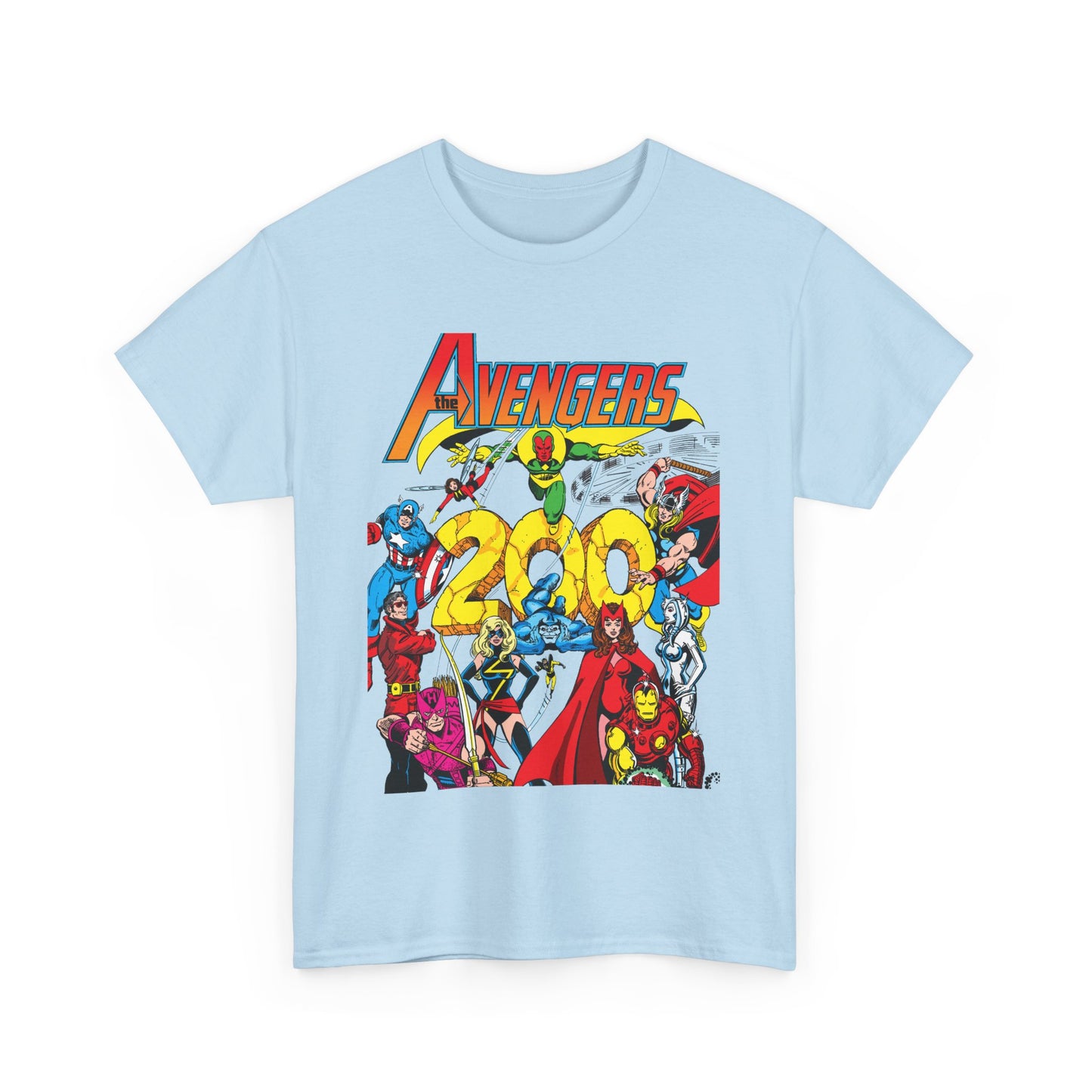 Avengers T-Shirt - George Perez Art - #200 Cover - Thor, Scarlet Witch, Iron Man, Vision, Hawkeye, Beast, Jocasta, Wasp, Captain America, Wonder Man