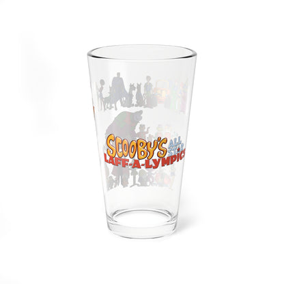 Scooby's All-Star Laff-A-Lympics Pint Glass, 16oz - 1970s Hanna-Barbera Cartoon - Speed Buggy, Yogi Bear, Grape Ape, Wally Gator, Huckleberry Hound, Captain Caveman