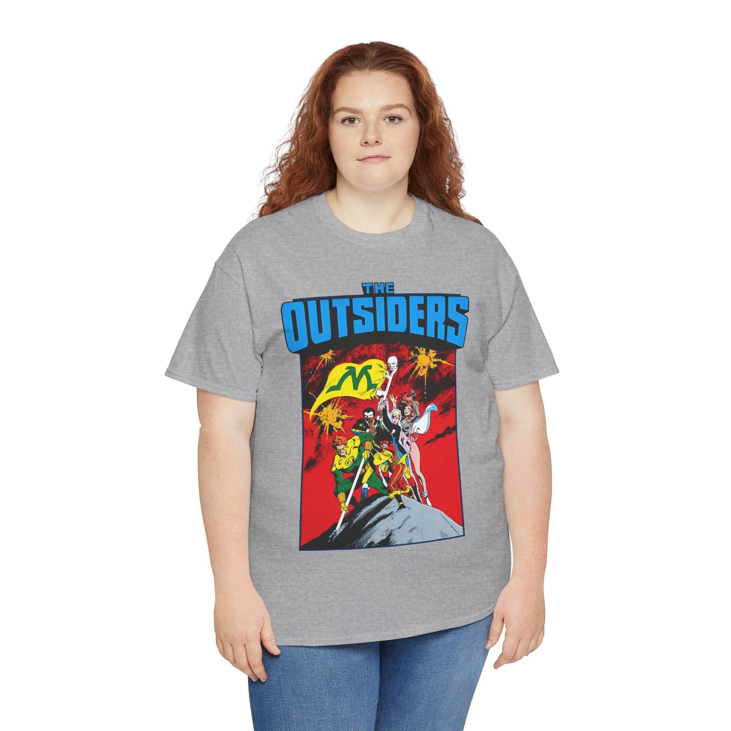 Outsiders T-Shirt - Alan Davis Art - Geo-Force, Halo, Black Lightning, Metamorpho, Katana - DC Comics