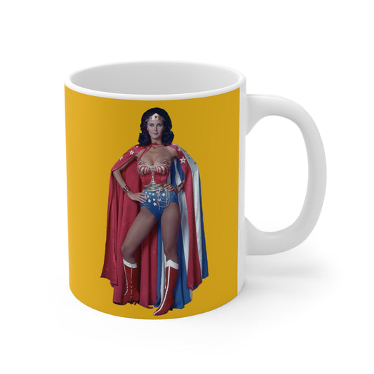 Wonder Woman (Lynda Carter) Coffee Mug, 11oz - 1970s Classic TV Show - DC Comics - Amazon Princess