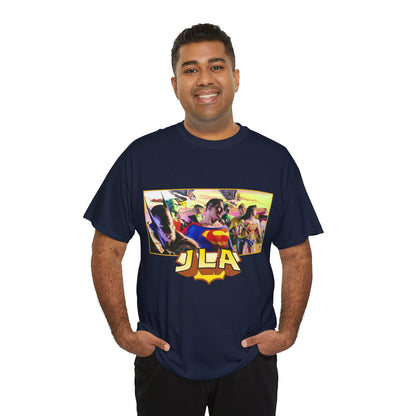 JLA T-Shirt - Alex Ross Art - Superman, Batman, Wonder Woman, Hawkman, Green Lantern, Black Canary, Flash, Martian Manhunter, Green Arrow - Justice League - DC Comics