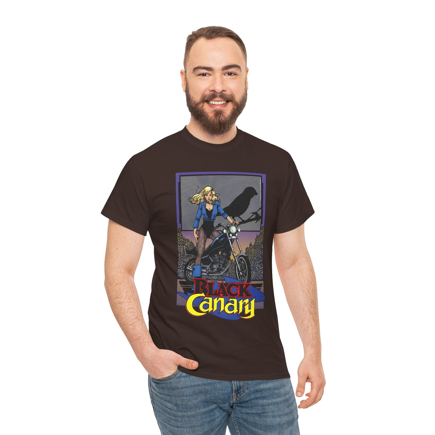 Black Canary T-Shirt - George Perez Art - 1980s Justice League Postcard Art - JLA - DC Comics