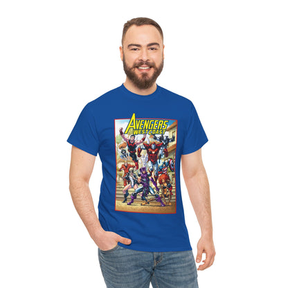 West Coast Avengers T-Shirt - Todd Nauck Art - Hawkeye, Iron Man, Wonder Man, Tigra, Vision - Marvel Comics
