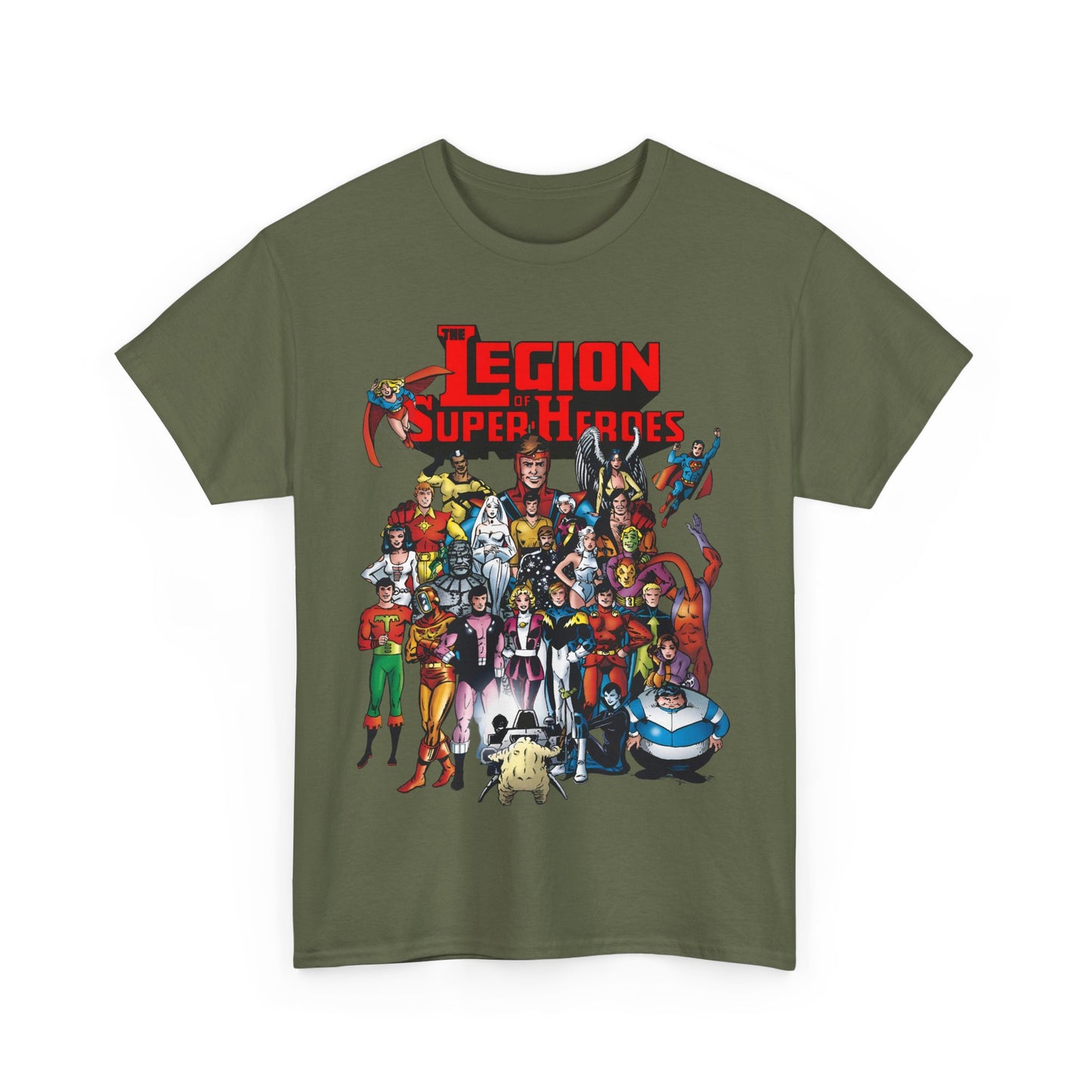 Legion of Super-Heroes T-Shirt - #300 Cover Art - Cosmic Boy, Saturn Girl, Superboy, Wildfire, Mon-El, Dream Girl, Brainiac 5, Supergirl - DC Comics