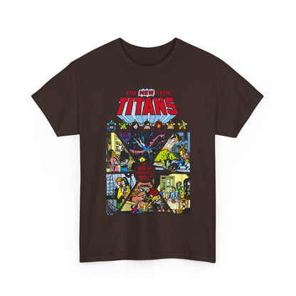 New Teen Titans T-Shirt - George Perez Art - #8 Cover - A Day in the Life - Robin, Wonder Girl, Cyborg, Starfire, Raven, Changeling, Kid Flash - DC Comics