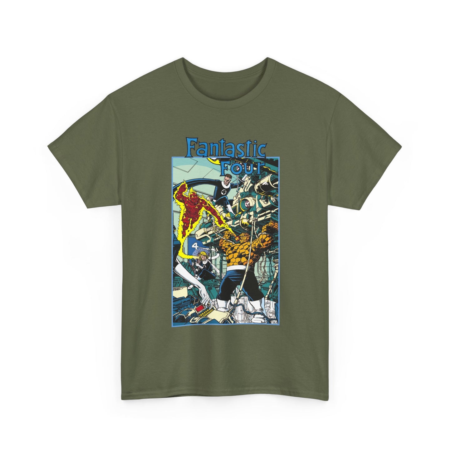 Fantastic Four T-Shirt - George Perez Art - Reed Richards, Invisible Woman, Human Torch, The Thing - Marvel Comics
