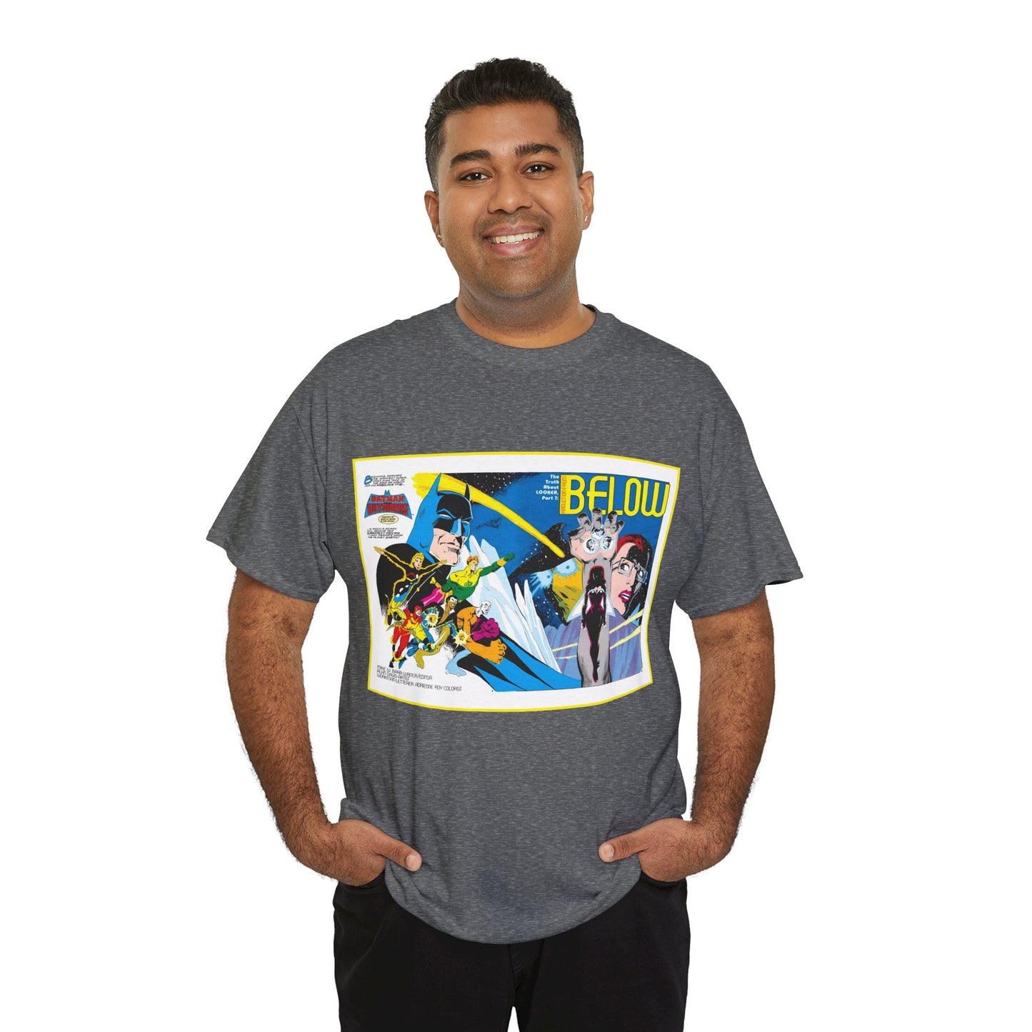Batman & the Outsiders T-Shirt - Alan Davis Art - Promotional Poster - Looker, Halo, Katana, Geo-Force, Metamorpho, Black Lightning - DC Comics