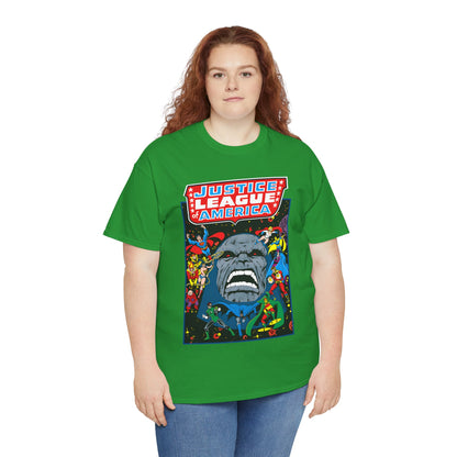 Justice League of America T-Shirt - George Perez Art - JLA/JSA/New Gods Crossover - Darkseid, Orion, Mr Miracle, Huntress, Firestorm, Dr Fate - DC Comics