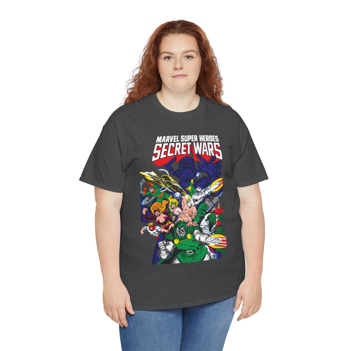 Marvel Super-Heroes Secret Wars T-Shirt - The Bad Guys - Dr Doom, Galactus, Doctor Octopus, Titania, Absorbing Man, Enchantress - Marvel Comics Series
