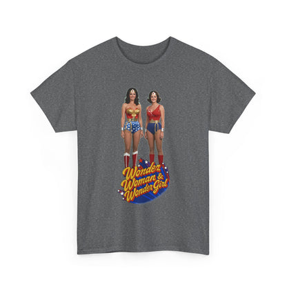 Wonder Woman & Wonder Girl T-Shirt - Lynda Carter Retro 1970s TV Show - DC Comics