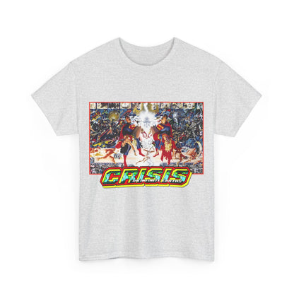 Crisis on Infinite Earths T-Shirt - Alex Ross & George Perez Art - Superman, Wonder Woman, Supergirl, Flash, Monitor, Anti-Monitor - DC Comics