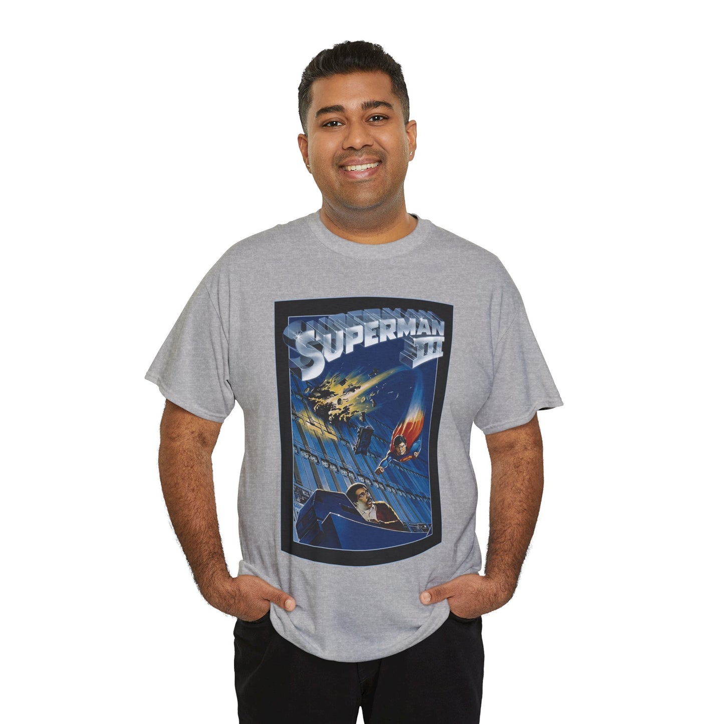 Superman III T-Shirt - Movie Poster Art - Christopher Reeve & Richard Pryor - Metropolis, Man of Steel - DC Comics