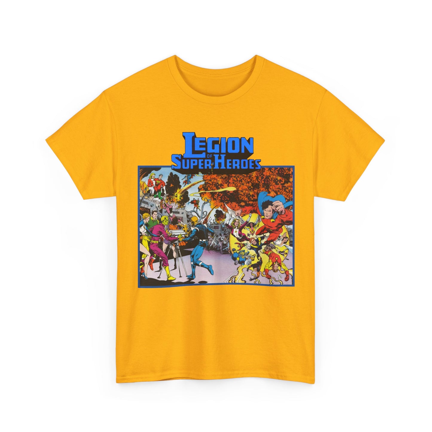 Legion of Super-Heroes T-Shirt - Steve Lightle Art - Mon-El, Saturn Girl, Brainiac 5, Sun Boy, Lightning Lad, Dawnstar, Timber Wolf - LOSH - DC Comics