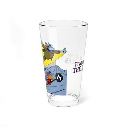 Frankenstein & the Impossibles Pint Glass - Hanna-Barbera 1960s Cartoon - Multi-Man, Fluid-Man, and Coil-Man - Retro Barware