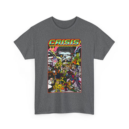 Crisis on Infinite Earths T-Shirt - DC Comics - George Perez Art - Joker, Lex Luthor, Cheetah, Solomon Grundy, Black Adam, Deathstroke, Validus - #9 Cover - DC Comics