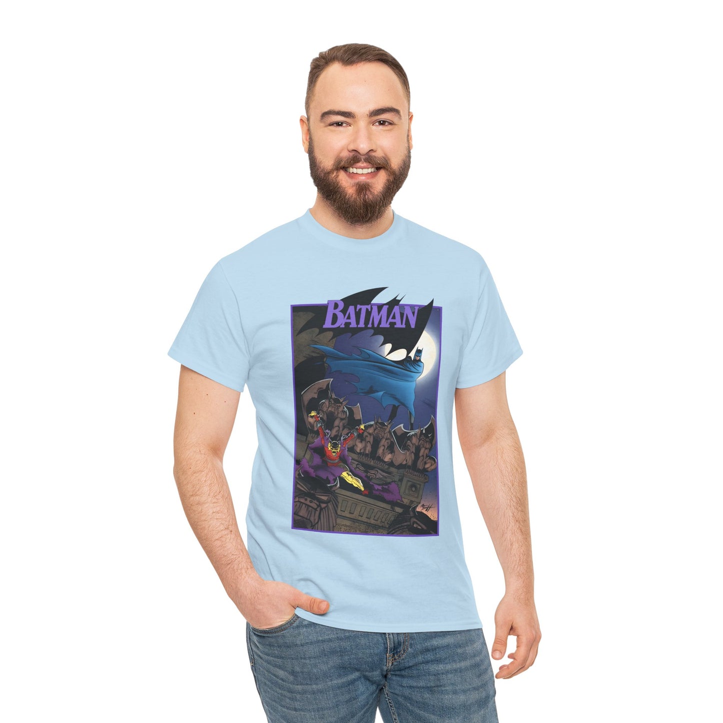 Batman T-Shirt - Norm Breyfogle Art - Etrigan, the Demon - Gotham City and Gargoyles - DC Comics