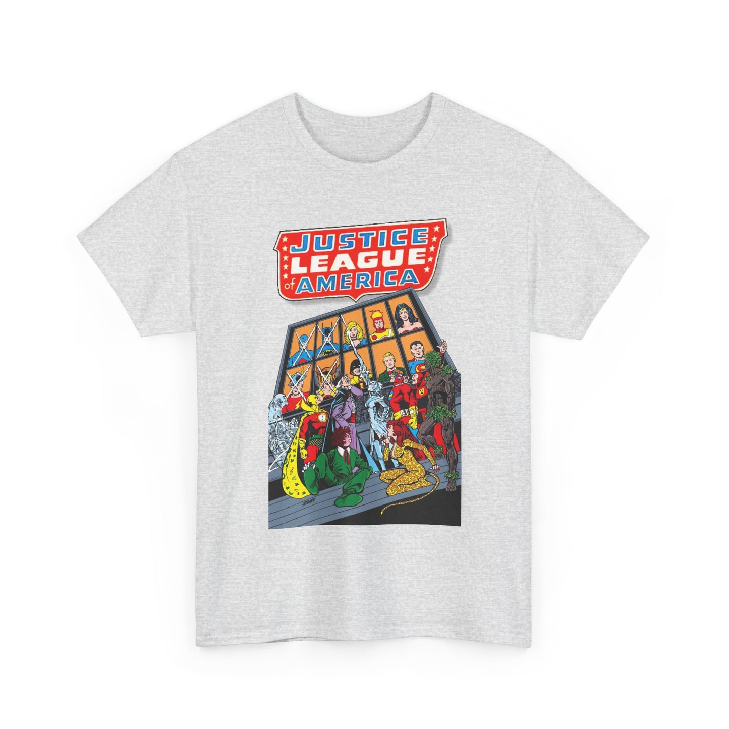Justice League of America T-Shirt - George Perez Art - Wonder Woman, Hourman, Batman, Firestorm - SSOSV - DC Comics