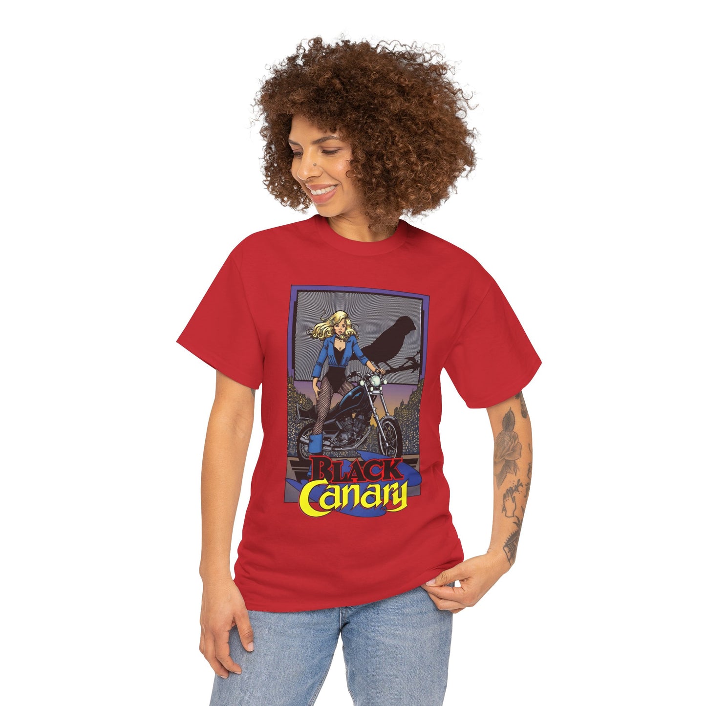 Black Canary T-Shirt - George Perez Art - 1980s Justice League Postcard Art - JLA - DC Comics