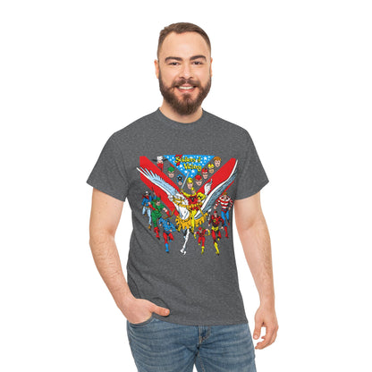 7 Soldiers of Victory T-Shirt - Speedy, Vigilante, Green Arrow, Stripesy, Crimson Avenger, Star-Spangled Kid - Golden Age Heroes of the DC Universe