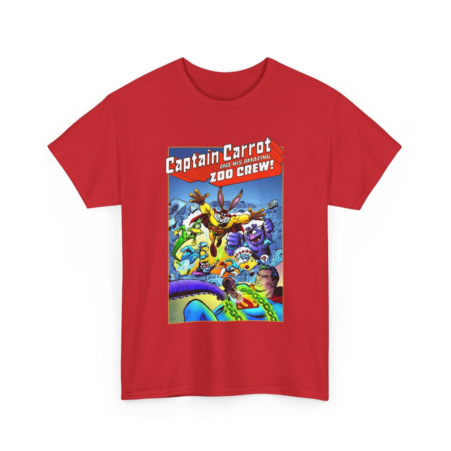 Captain Carrot & Zoo Crew T-Shirt - DC Comics Bronze Age Funny Animals, Superman Guest Star - 1980s
