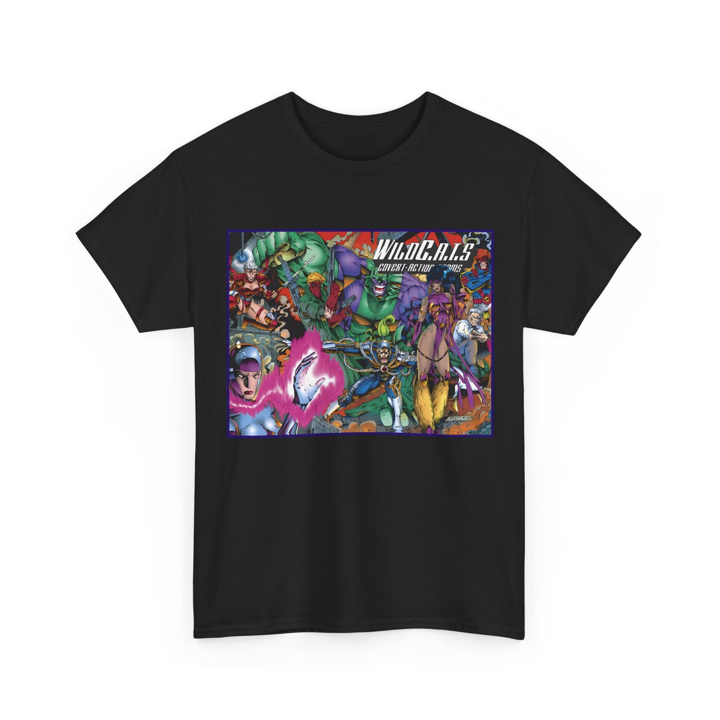 Wildcats T-Shirt - Jim Lee Art - #0 Cover - Spartan, Grifter, Zealot, Voodoo, Maul, Warblade, Emp - Image Comics/Wildstorm/DC Comics - WildC.A.T.S.