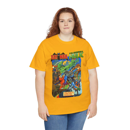 Batman & Incredible Hulk T-Shirt - DC/Marvel Comics 1970s Team-Up - Two-Face & Leader - Retro Art