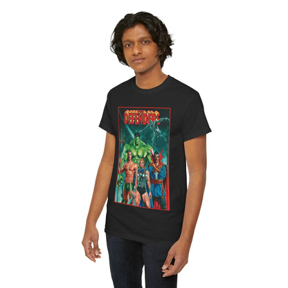 Defenders T-Shirt - Dr Strange, Valkyrie, Hulk, Namor, Silver Surfer - Marvel Comics - Popular 1970s Series