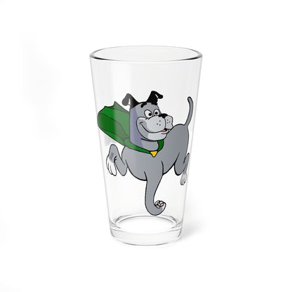 Wonder Dog Glass, 16oz - Super Friends Mascot - Companion to Marvin & Wendy - Hanna-Barbera Cartoon 1970s TV - Hall of Justice - DC Comics Character