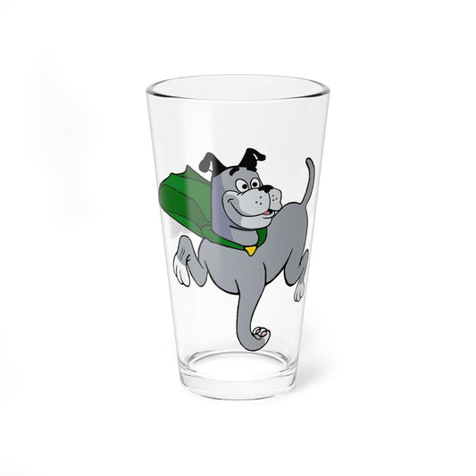 Wonder Dog Glass, 16oz - Super Friends Mascot - Companion to Marvin & Wendy - Hanna-Barbera Cartoon 1970s TV - Hall of Justice - DC Comics Character