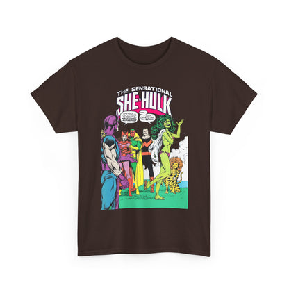 She-Hulk T-Shirt - John Byrne Art - West Coast Avengers Appearance - Hawkeye, Scarlet Witch, Wonder Man, Vision, Tigra - Marvel Comics