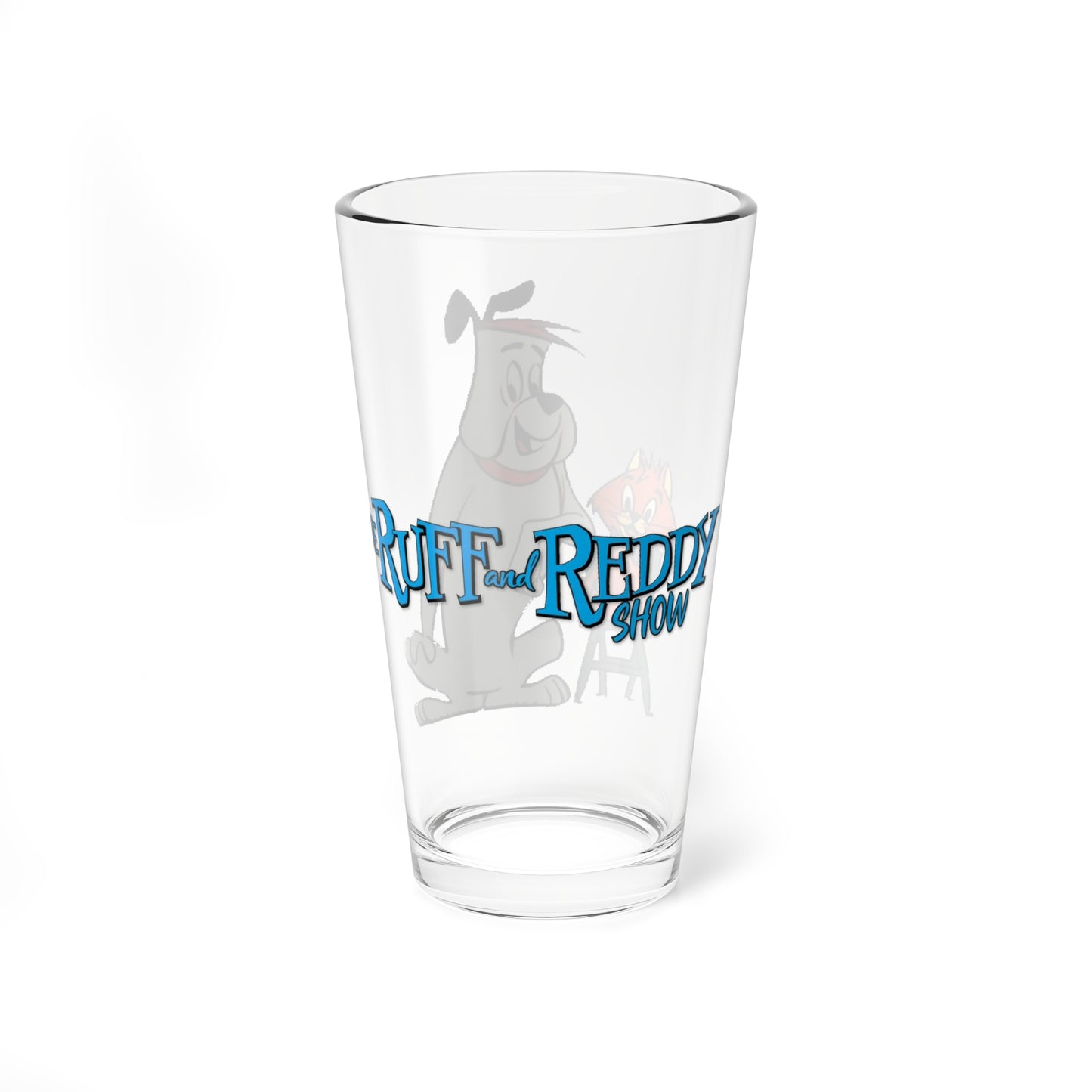Ruff and Reddy Show Pint Glass, 16oz - Beloved Hanna-Barbera Cartoon 1950s TV - Classic Animation - Early Saturday Morning Cartoon