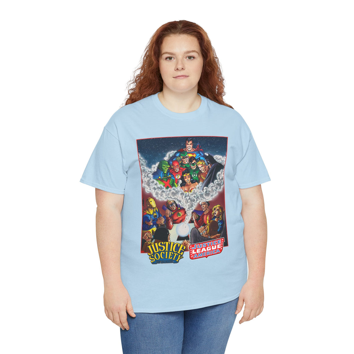Justice Society & Justice League T-Shirt - George Perez Art - Golden & Silver Age - DC Comics