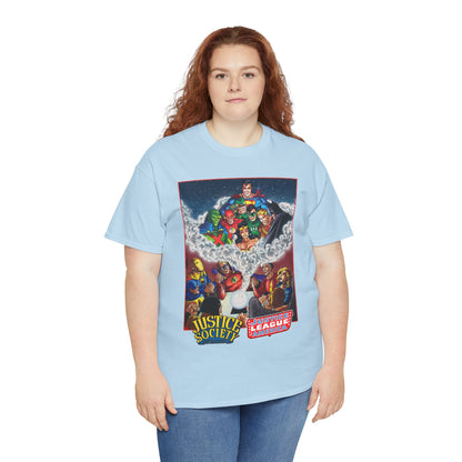 Justice Society & Justice League T-Shirt - George Perez Art - Golden & Silver Age - DC Comics