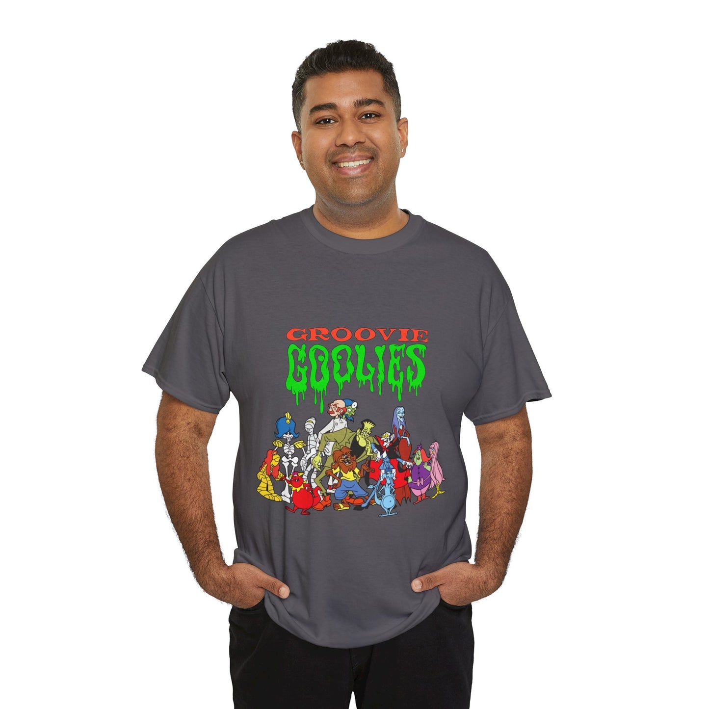 Groovie Goolies T-Shirt - The Monster Trio (Drac, Frankie, Wolfie) - Hagatha, Bella La Ghostly, Boneapart, Mummy - Horrible Hall on Horrible Drive - Filmation Cartoon