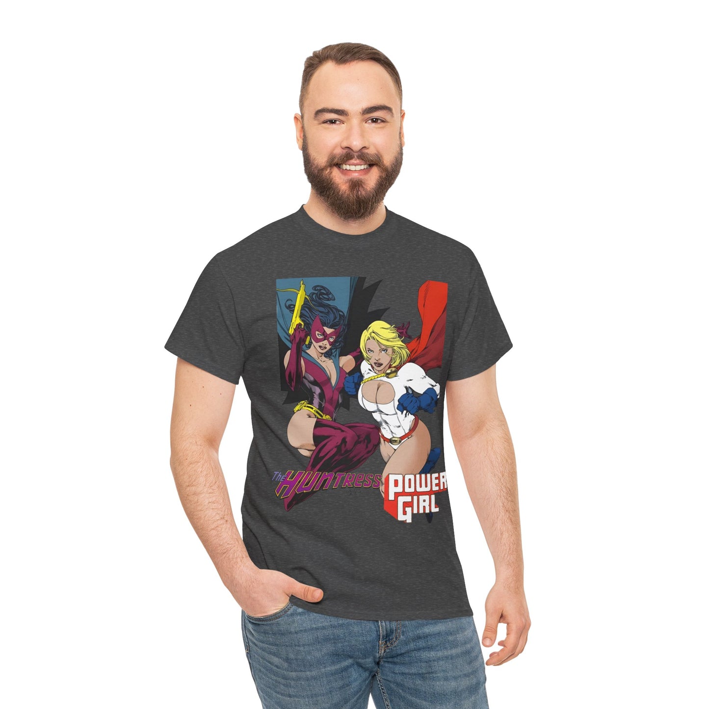 Huntress & Power Girl T-Shirt - Ed Benes Art - Justice Society, JSA, Earth 2 - DC Comics Bronze Age, Pre-Crisis Heroes