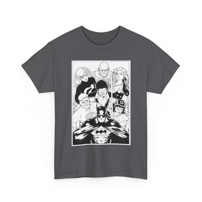 Batman & the Outsiders T-Shirt - Kevin Maguire Art - Black & White - Black Lightning, Metamorpho, Halo, Looker, Katana, Geo-Force - DC Comics