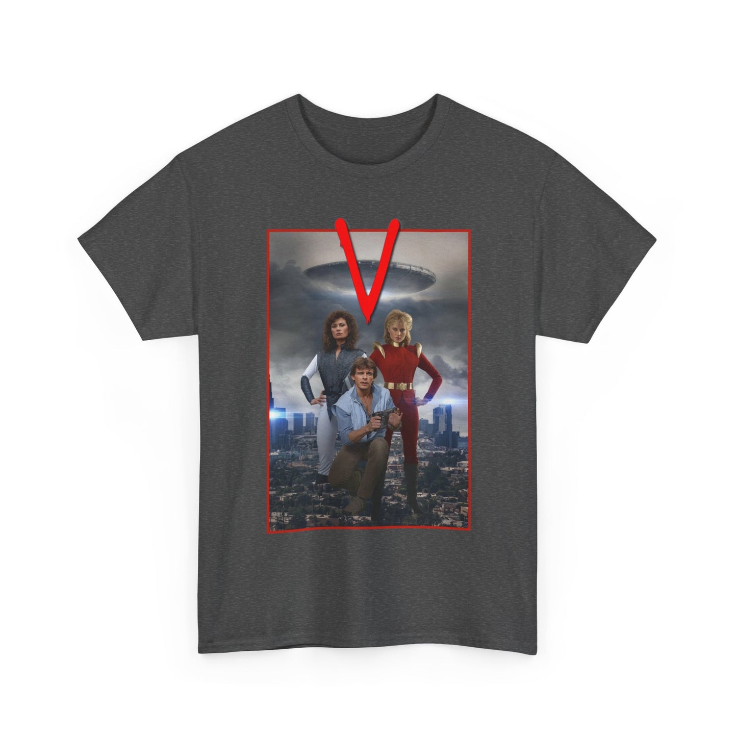 V T-Shirt - Visitors 1983 NBC Sci-Fi Aliens Series - Mike Donovan, Diana, Lydia