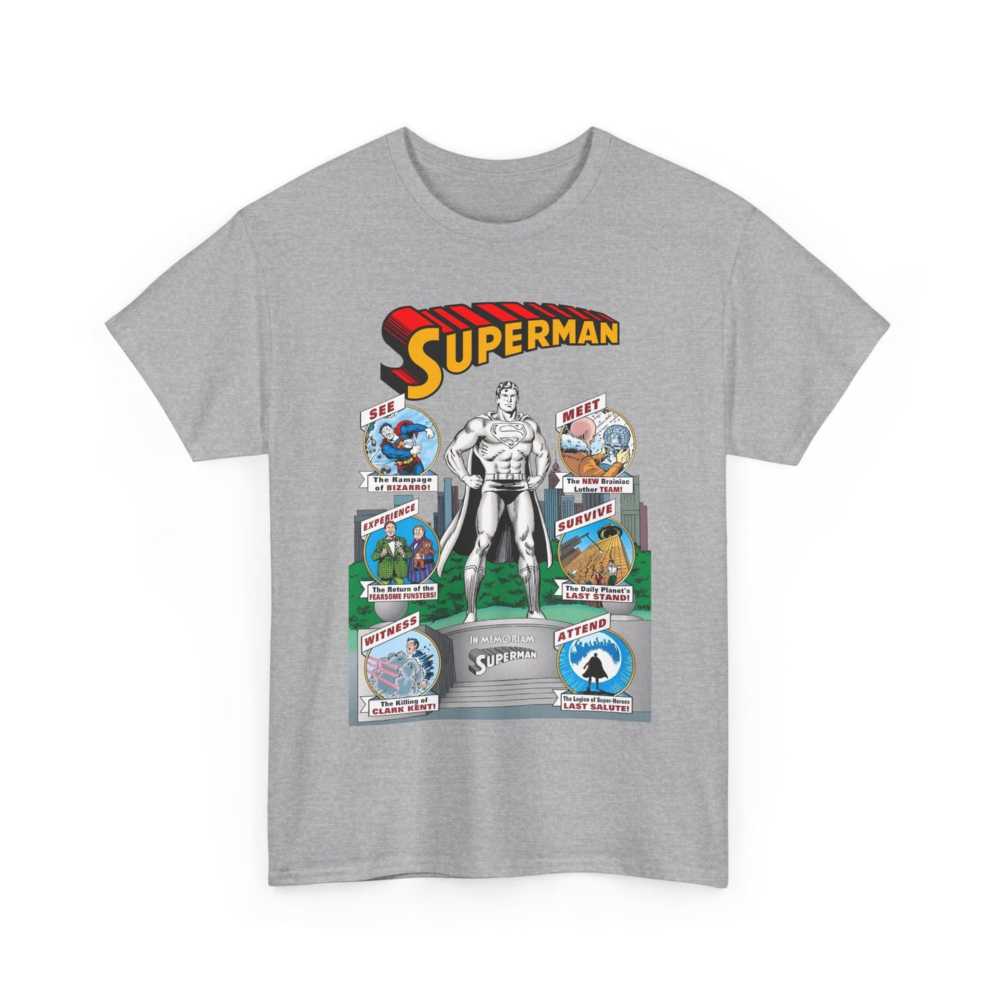 Superman T-Shirt - Curt Swan Art - Whatever Happened to the Man of Tomorrow? - Brainiac, Lex Luthor, Bizarro, Toyman, Daily Planet - Alan Moore Story - DC Comics