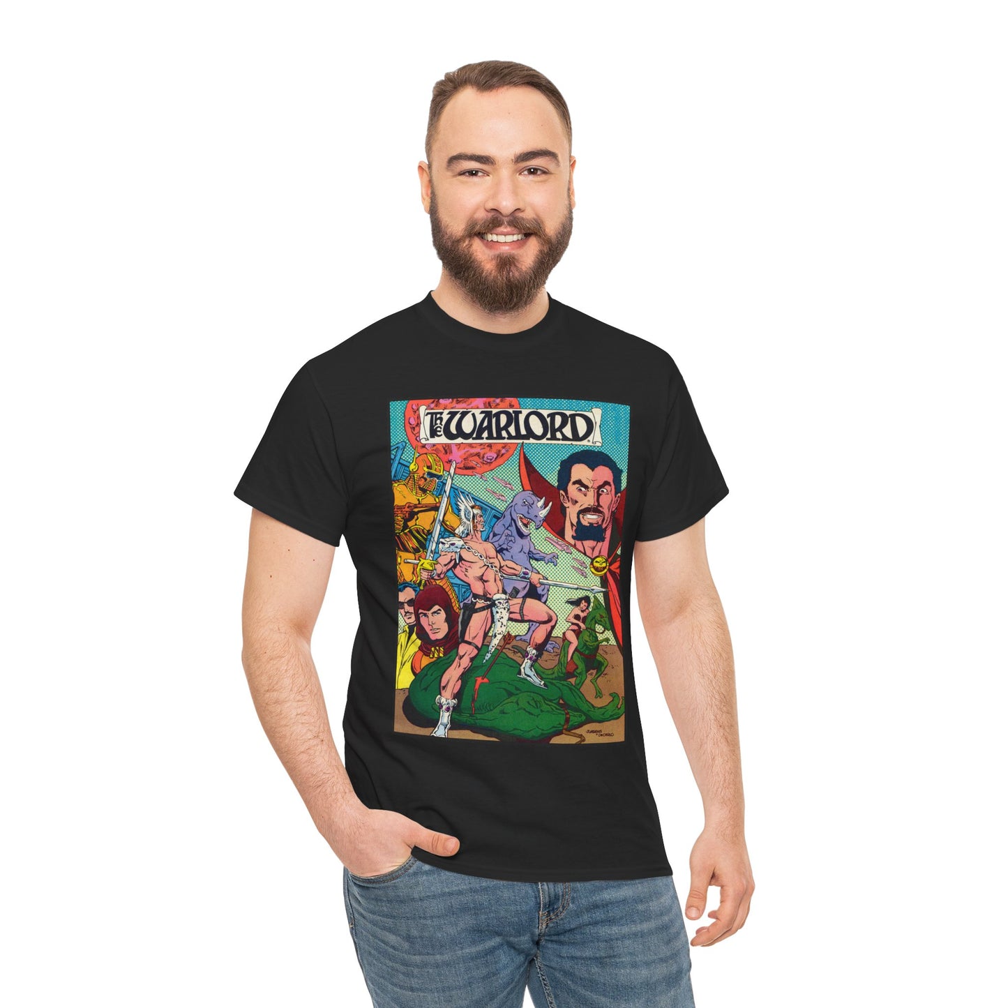 Warlord T-Shirt - Dan Jurgens Art - Travis Morgan, Skartaris, Deimos - Sword & Sorcery - DC Comics