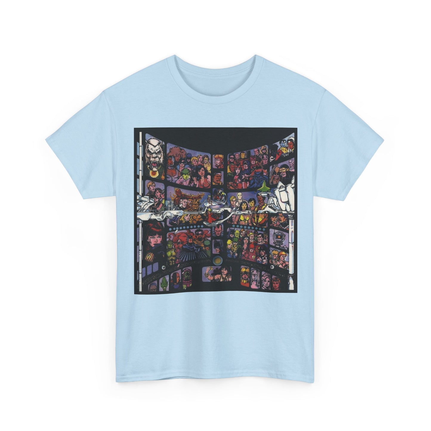 Focus on George Perez T-Shirt - Monitor, New Teen Titans, Avengers, Fantastic Four - DC & Marvel Comics - Note: Black Tee is a Negative Space Piece and is Borderless