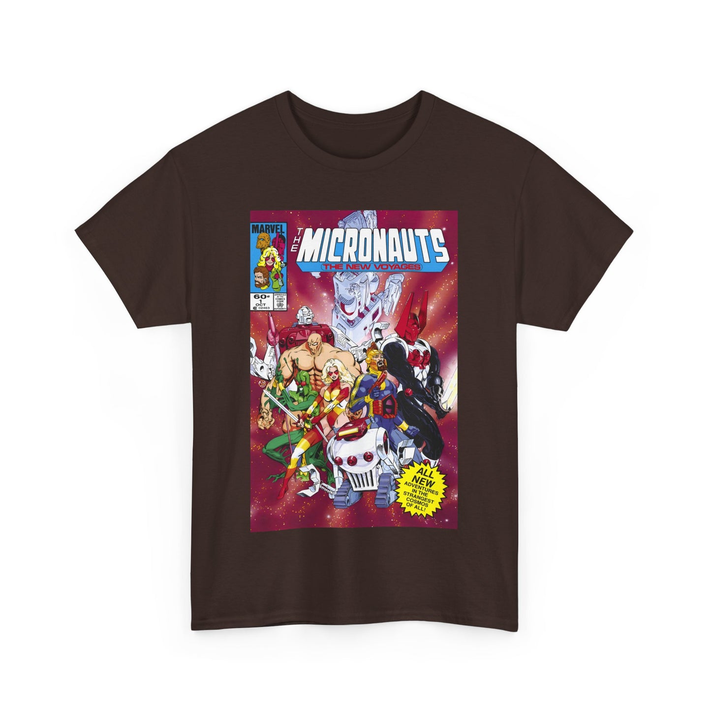 Micronauts: The New Voyages T-Shirt - Commander Arcturus Rann, Biotron, Marionette, Bug - Marvel Comics Series