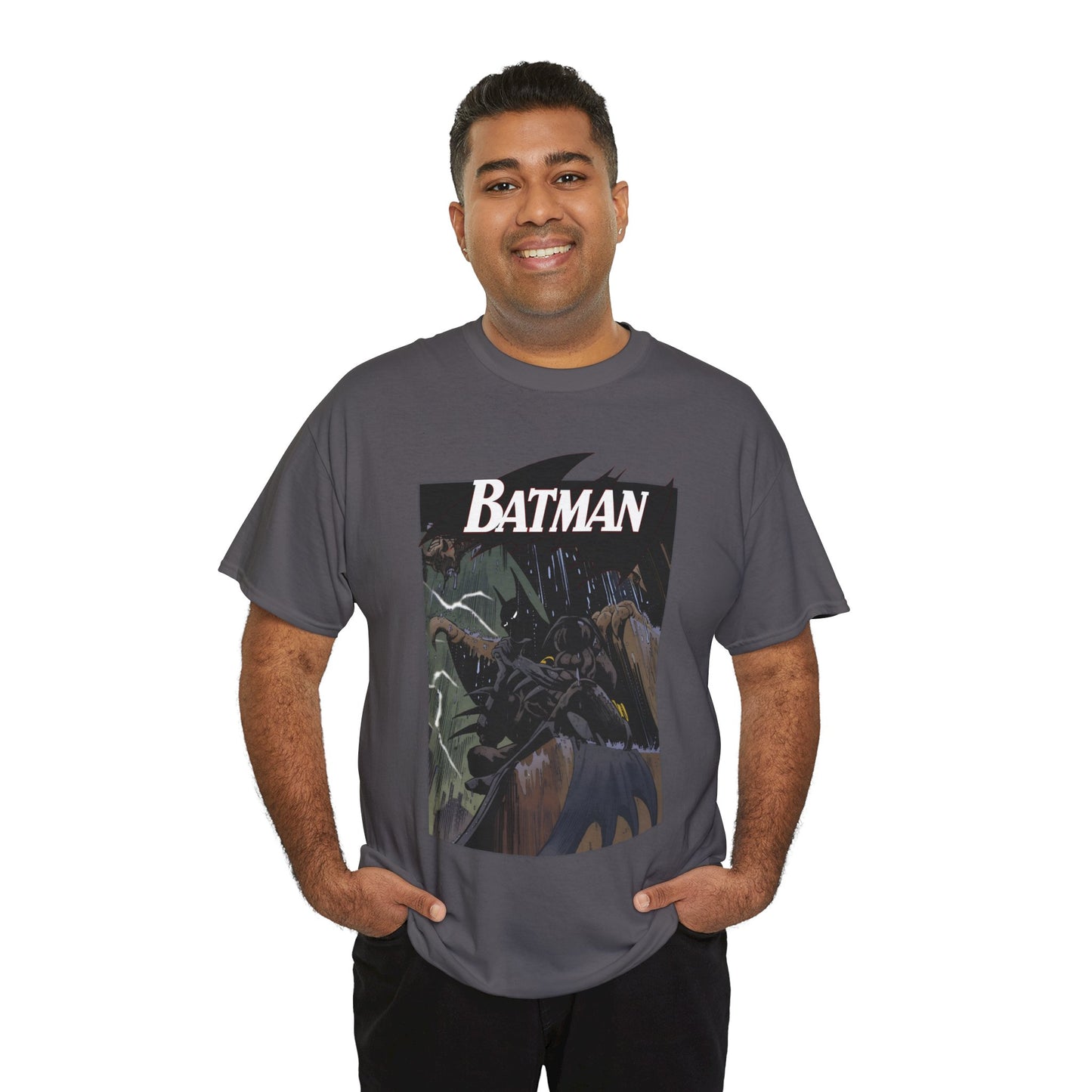 Batman T-Shirt - Norm Breyfogle Art - 1990s Dark Knight Detective - Gotham City - Perched on A Gargoyle - DC Comics