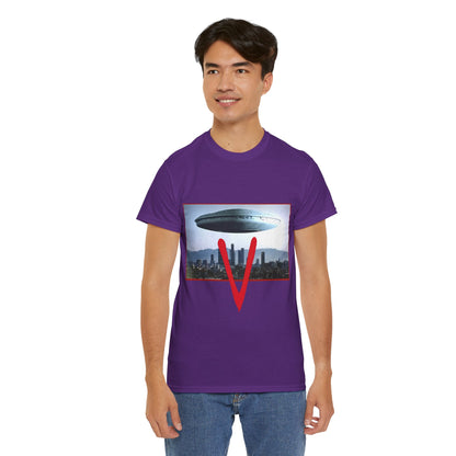 V T-Shirt - The Visitors Mothership - Popular NBC Sci-Fi TV Series from the 1980s