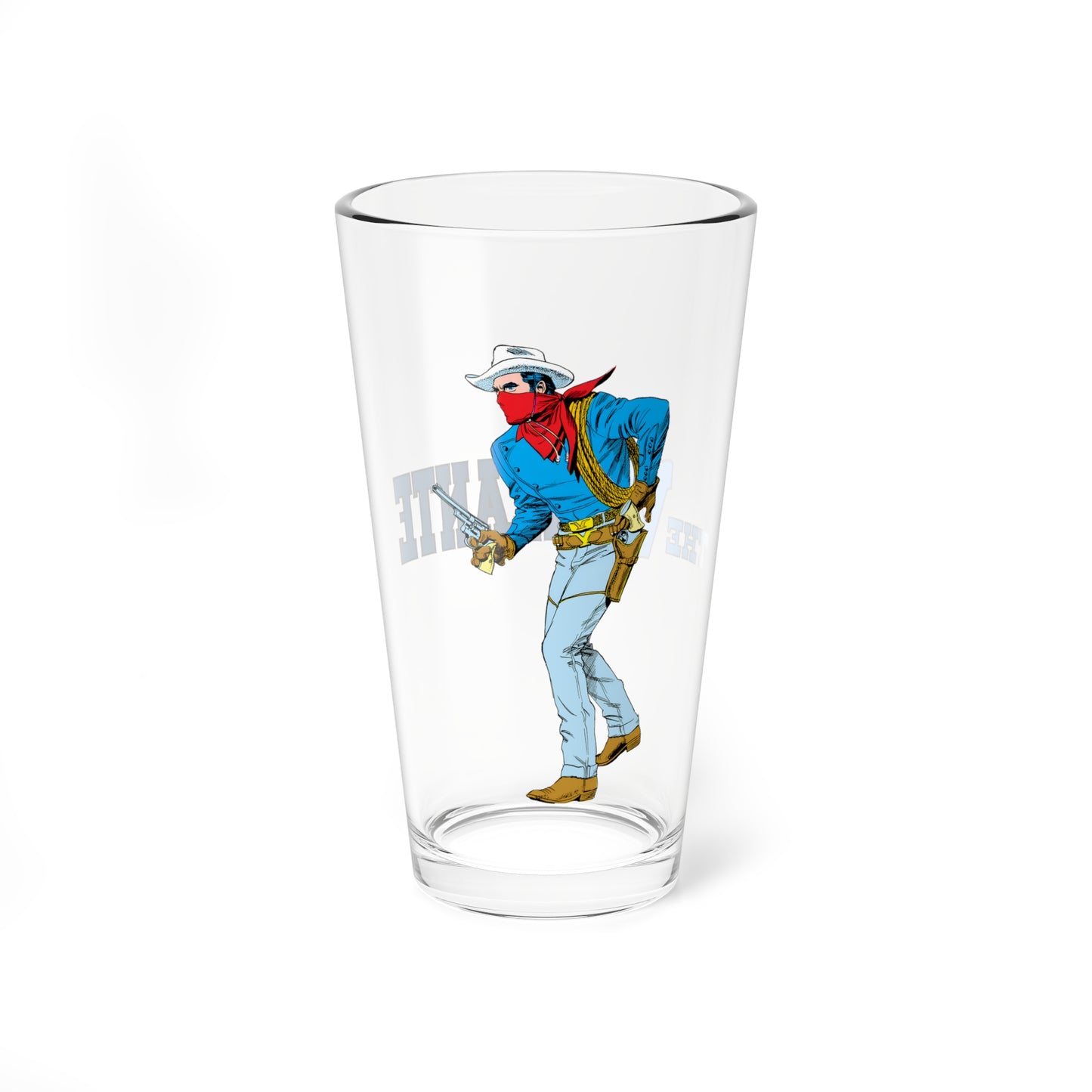 Vigilante Pint Glass, 16oz - Gray Morrow Art - Golden Age Character - Seven Soldiers of Victory - DC Comics