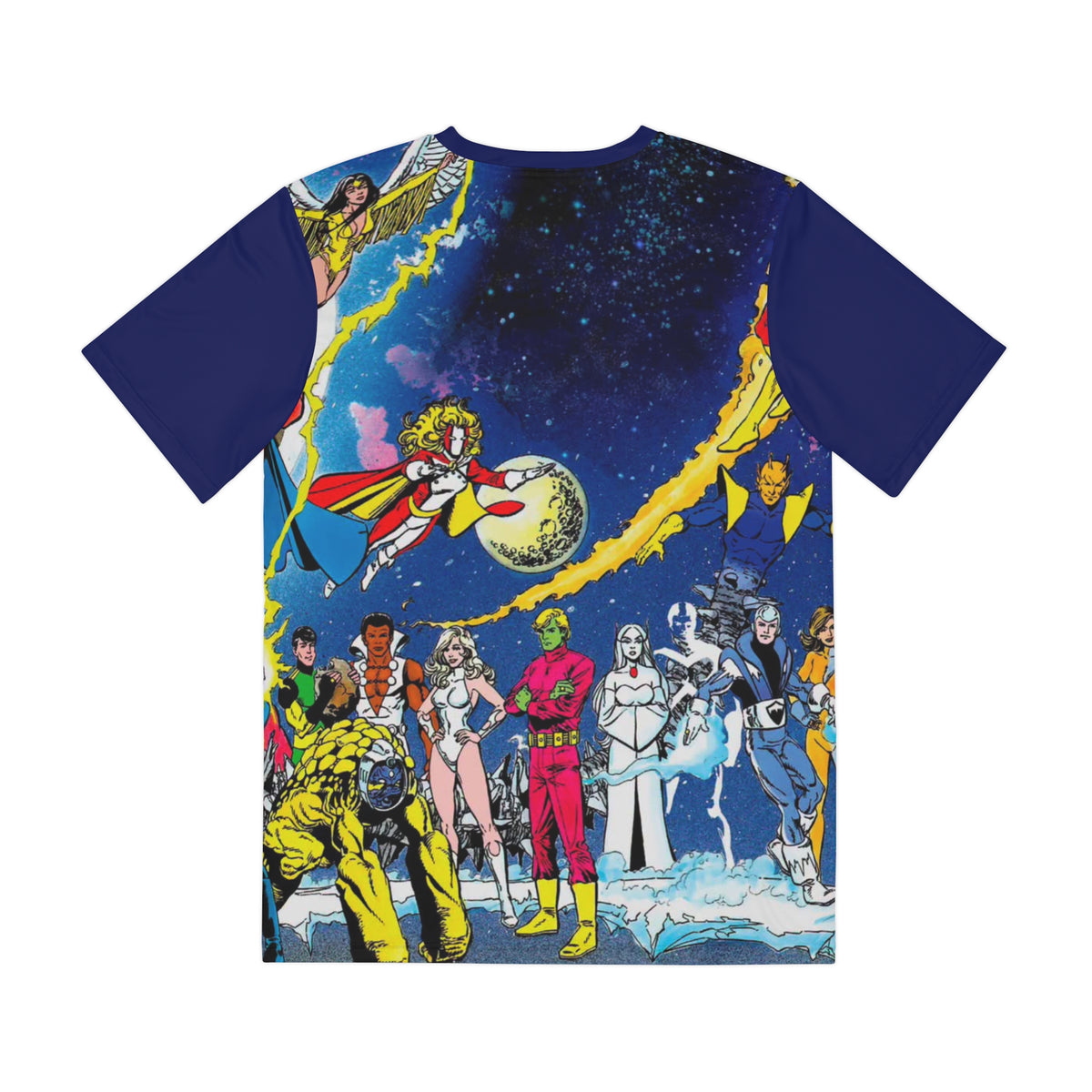 Legion of Super-Heroes All-Over Print Tee (Polyester) - George Perez Art - DC Comics (IMPROVED PLACEMENT AND PRINTING TECHNIQUES)