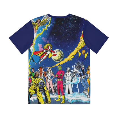 Legion of Super-Heroes All-Over Print Tee (Polyester) - George Perez Art - DC Comics (IMPROVED PLACEMENT AND PRINTING TECHNIQUES)