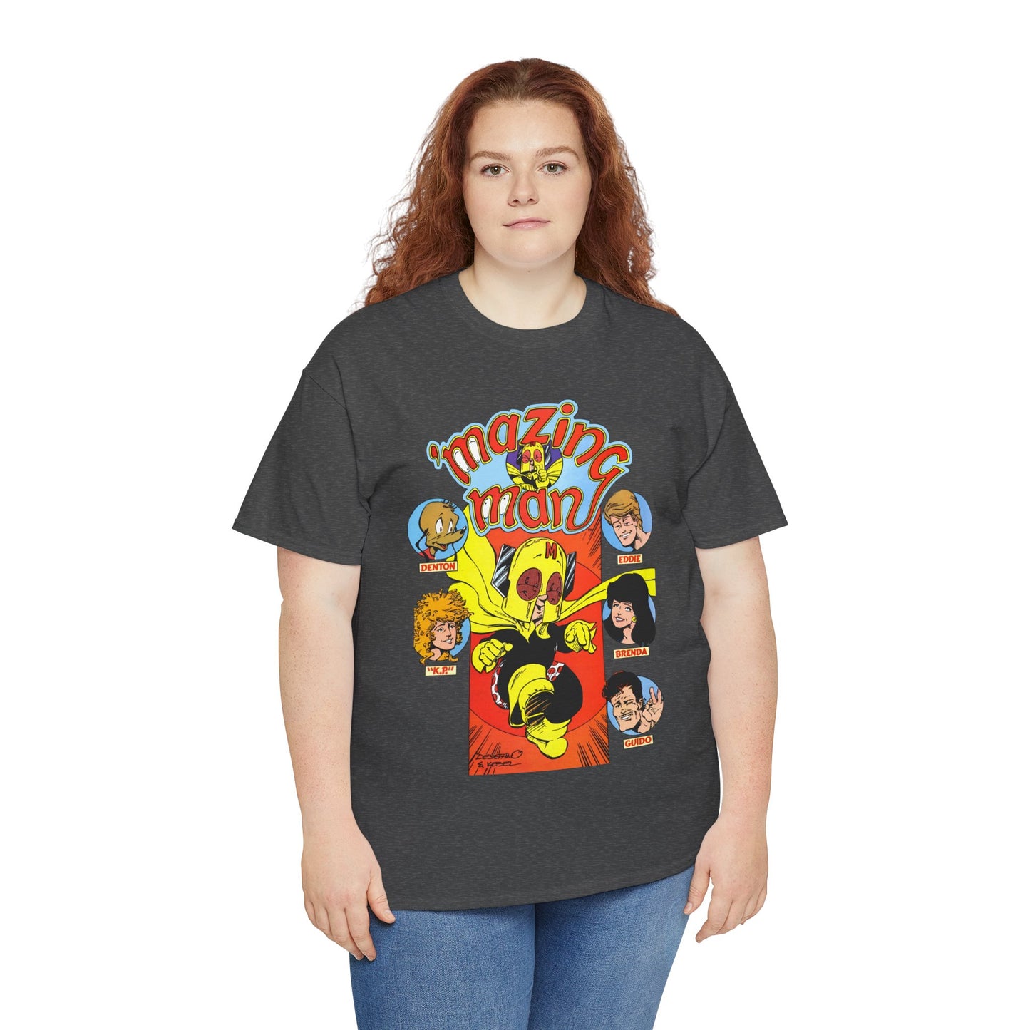 'Mazing Man T-Shirt - DeStefano & Kesel Art - Funny 1980s Comic Series - DC Comics